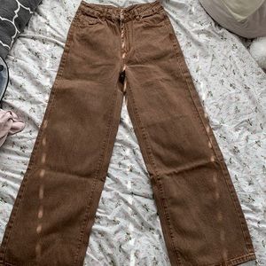 Brown straight leg jeans